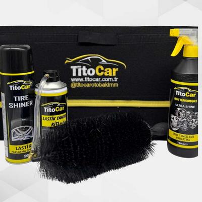 Titocar 4'lü Lastik Bakım Kiti (Taşıma Çantası Hediyeli)
