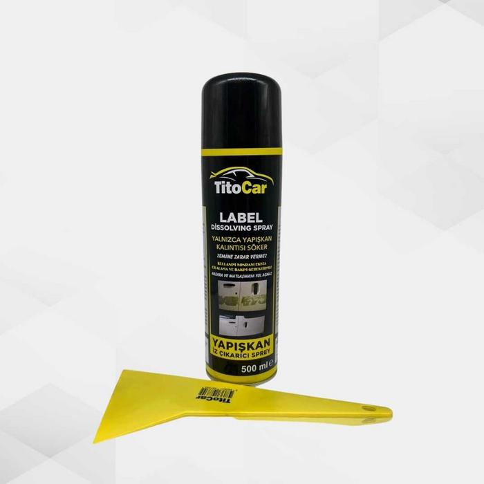 Titocar Yapışkan İz Çıkarıcı Sprey 500 ml ve Kazıyıcı Ragle
